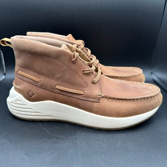 Sperry Mens 11 Rebel A/O Chukka STS23011 Brown Leather Moc Toe Boots EUR 44.5 - Picture 3 of 7